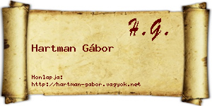 Hartman Gábor névjegykártya