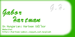 gabor hartman business card